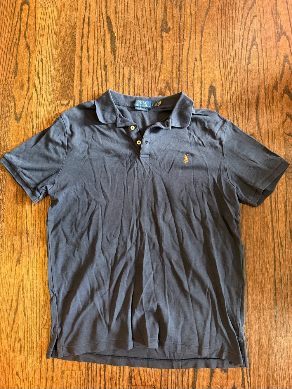 Polo by Ralph Lauren Navy Short-Sleeve Classic Polo with Yellow Pony